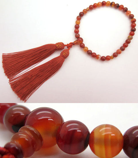 Women's Buddhist rosary, fancy agate, 8mm beads, made to order