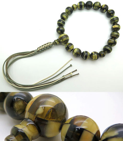 Men's Prayer Beads, Compressed Mixed Amber, 18 Beads, Unisex