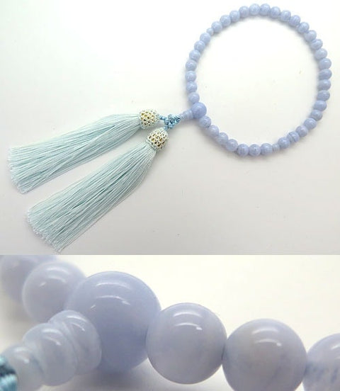 Women's Prayer Beads, Chalcedony, 7mm Beads, Unisex