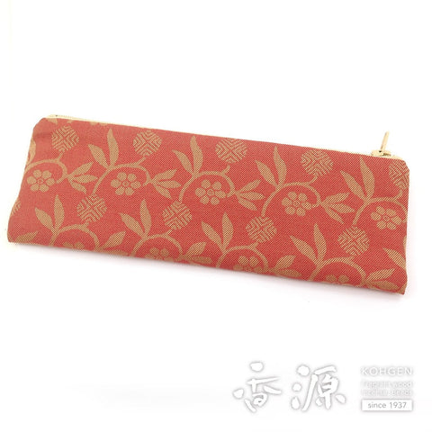 Beads pouch, pen case, famous fabric, Sasazuru, pink, for women