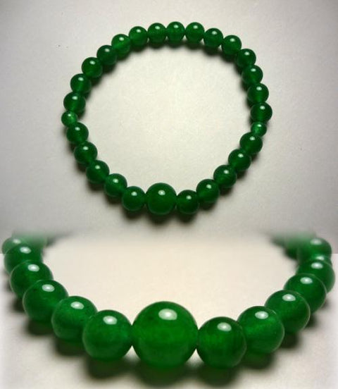Indian jade round bead bracelet 7mm
