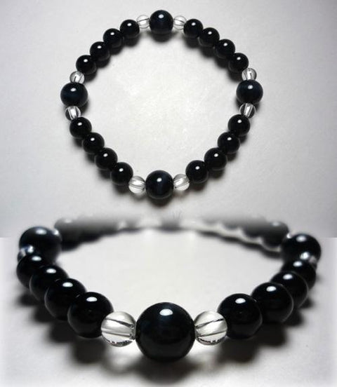 Black Onyx Formal Bracelet with Blue Tiger's Eye (Navy Tiger's Eye)