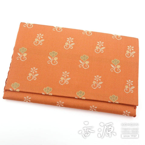 Silk prayer bead bag, folded in two, elegant brocade, small flower pattern