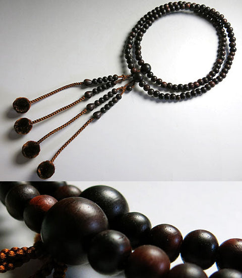 Men's prayer beads, rosewood, made to order, Shingon sect, 12 shaku