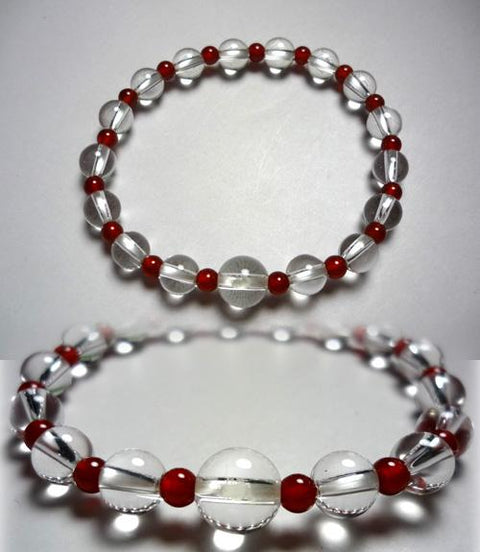 Crystal combination bracelet with round agate beads, limited edition