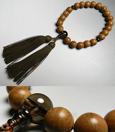 Prayer beads for men, phoenix linden tree, 22 beads, brown crystal finish, Kosabo