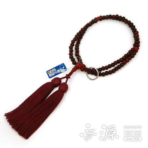 Women's prayer beads, rosewood, Soto sect, agate finish