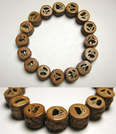 Olive Rakuwari (Rakuwari) Arhat Carving Bracelet