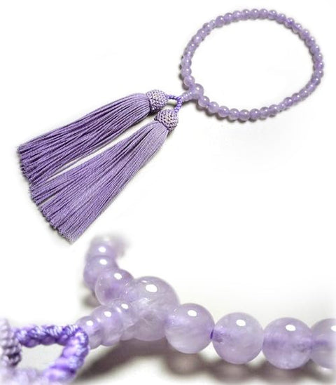 Women's Rosary, Fujiunseki (Light Amethyst), Single Layer