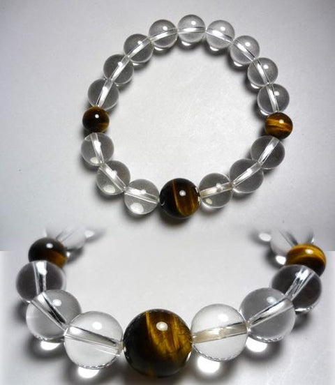 12mm Crystal Bracelet with Tiger's Eye