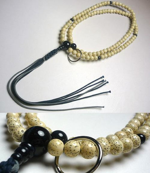 Men's prayer beads, Starry Bodhi tree, Navy blue tiger's eye (blue tiger's eye), Soto sect, Iron blue and iron gray tassels