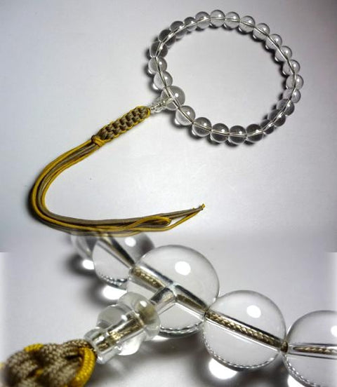 Men's prayer beads, crystal, 8 strands of light brown and gold brown cord, made to order