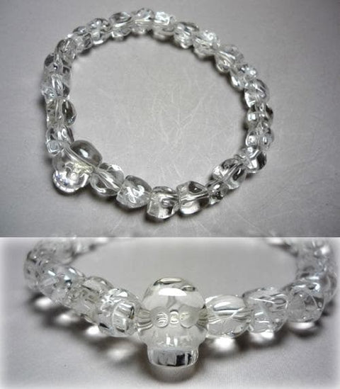 Crystal skeleton (skull carving) bracelet