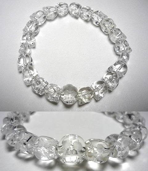 Crystal skeleton (skull carving) bracelet 10mm