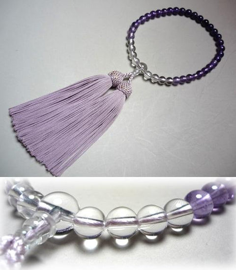 Women's Prayer Beads, Amethyst Gradient, Lilac Tassel
