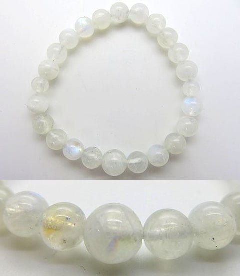 Blue moonstone 8mm beads bracelet, matching