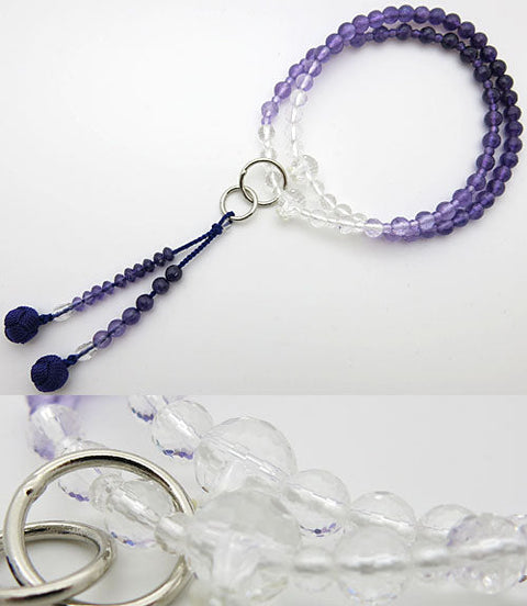 Women's Prayer Beads, Amethyst Gradient, 108 Facets, Jodo Sect, 8 inches [Limited Edition]