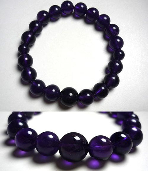 High-grade amethyst round bead bracelet 10mm, made to order
