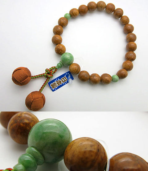 Prayer beads for men, long-eyed linden tree, Dokzan bead design
