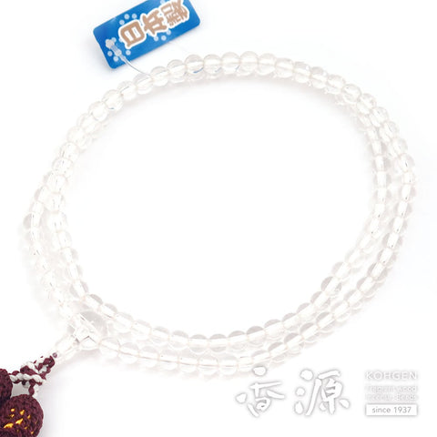 Women's rosary, crystal, 8 inches, Rinzai sect, made to order