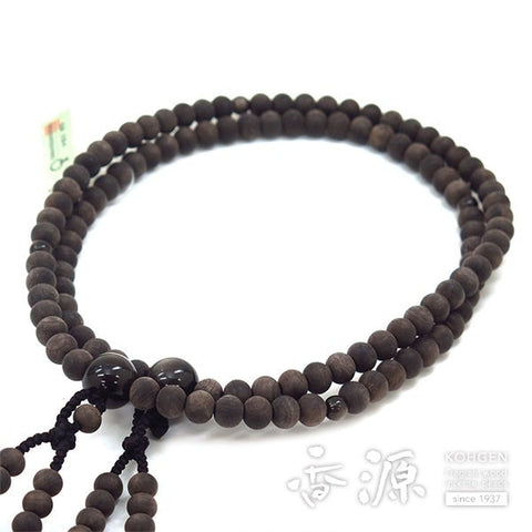 Men's prayer beads, Subiki ebony, 12cm, Shingon sect, obsidian finish