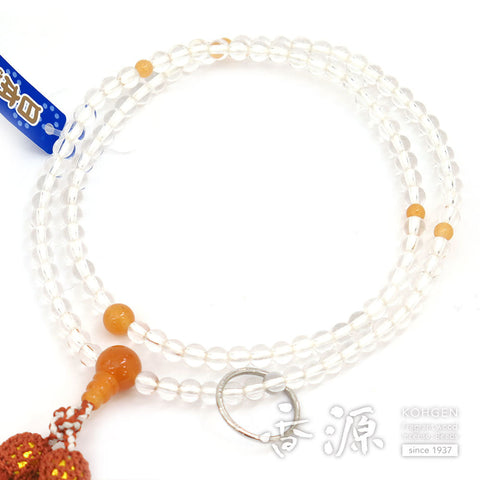 Women's rosary, crystal, 8 inches, Soto Zen, pink aventurine finish