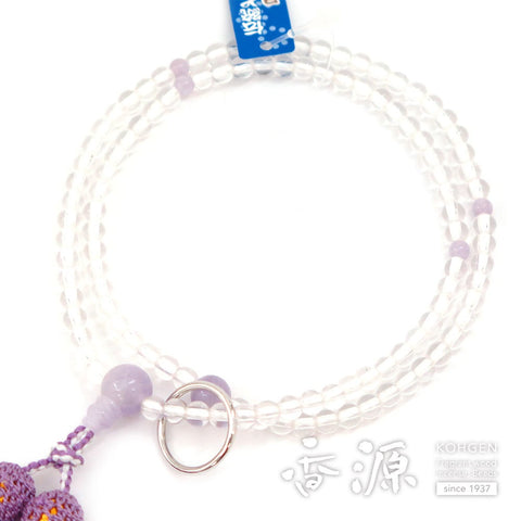 Women's rosary, crystal, 8 inches, Soto Zen, lavender amethyst finish