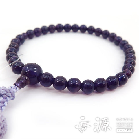 Women's prayer beads, amethyst, 8mm beads, matching finish, wisteria tassel, limited edition