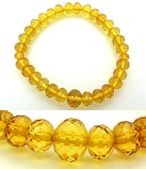 Champagne amber mandarin orange cut glass bracelet
