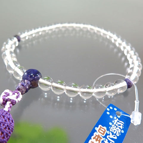Women's prayer beads, quartz, 7mm beads, charoite finish, limited edition