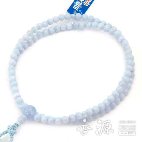 Women's Prayer Beads, Chalcedony, 8 inches, Rinzai Sect, Made to Order