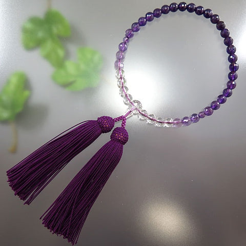 Women's prayer beads, amethyst, gradation, 108 facets, made to order