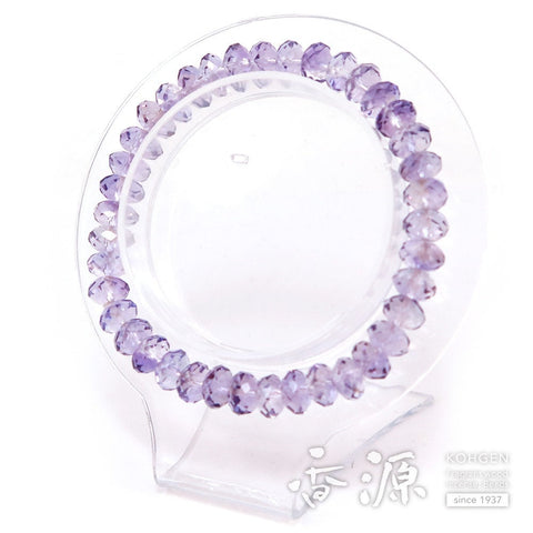 Rose amethyst, tangerine ball, cut glass bracelet, straight