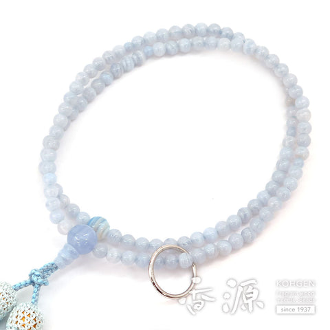 Women's Prayer Beads, Chalcedony, 8-inch, Soto Zen, Made to Order