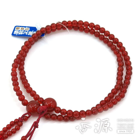 Women's prayer beads, agate, Nichiren sect, 8-size flower, made to order, agate