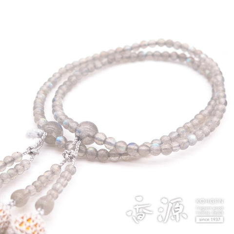 Women's prayer beads, Labradorite, double layer, 5mm, made to order, for all eight sects