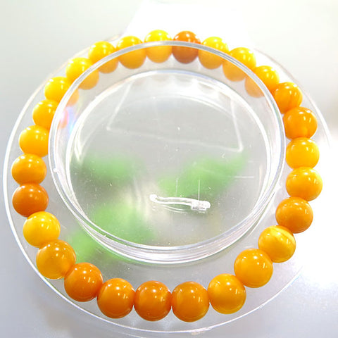 Aged Amber 8mm Bead Bracelet Straight Limited Edition