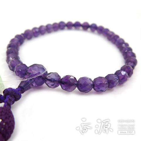 Women's prayer beads, amethyst, cut glass, one-handed, limited edition