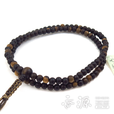 Men's prayer beads, black persimmon, 14cm, Rinzai sect, made to order, limited edition