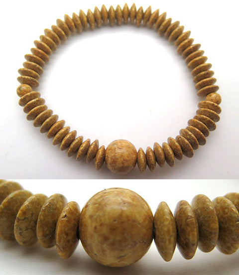 Indian Bodhi Tree Flat Bead Bracelet, Limited Edition