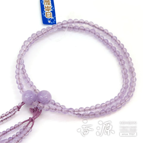 Women's prayer beads, lavender amethyst, Nichiren sect, 8-size flower, made to order