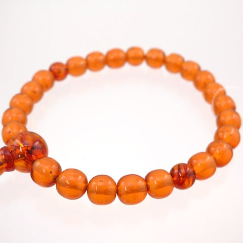 Men's prayer beads, natural amber, 24 beads, compressed amber, limited edition