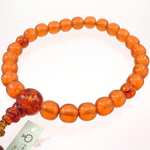 Men's rosary, amber, 24 beads, compressed amber, limited edition