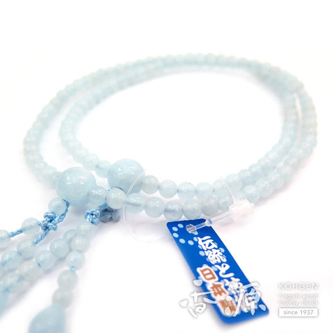 Women's prayer beads, aquamarine, double-layered