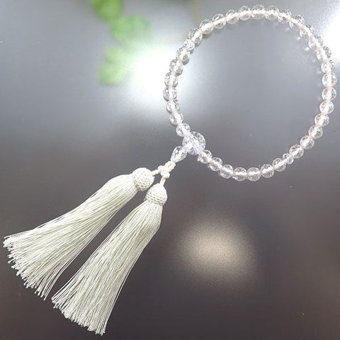 Women's prayer beads, zirconia, 8mm beads, round beads, cut glass, matching finish, mint tassel