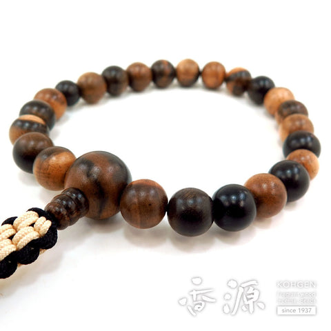 Men's prayer beads, black persimmon, genuine lacquer, 22 beads, made to order, limited edition