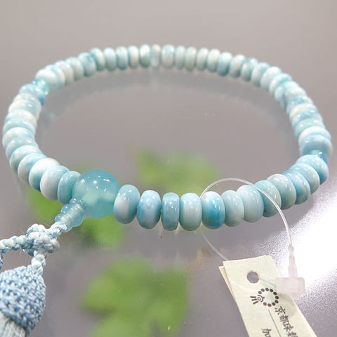 Women's Prayer Beads, Larimar, Orange Beads, Aqua Agate