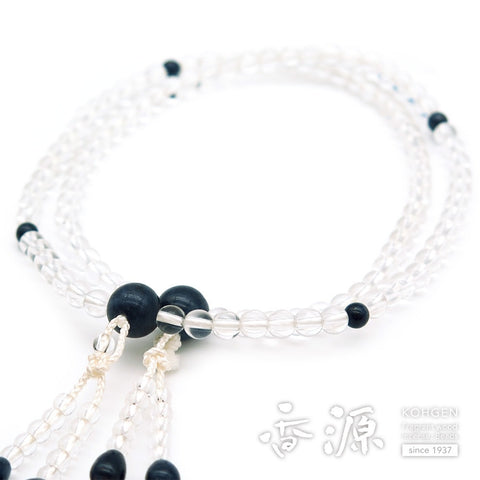 Women's rosary, quartz, 8-inch, sapphire finish, double layer