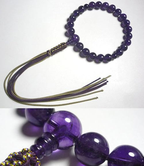 Men's prayer beads, amethyst, 22 beads, made to order