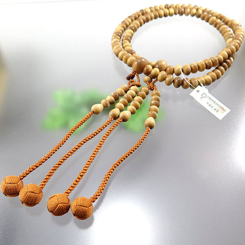 Men's prayer beads, Indian sandalwood, 13cm, Shingon sect, made with matching beads, birch tassels